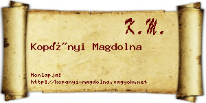Kopányi Magdolna névjegykártya